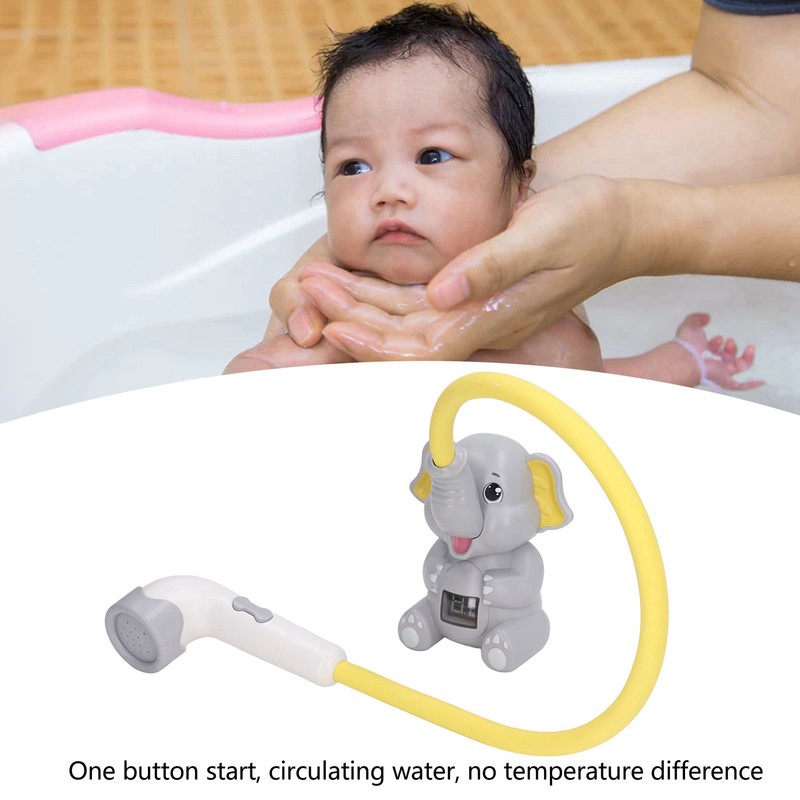 Baby Bath Shower Head with Thermometer Animal Shaped IPX7 Waterproof