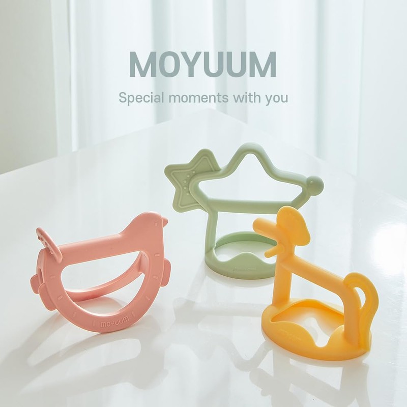 Moyuum Silicone Swing Bird Teether Toy | Made in Korea,