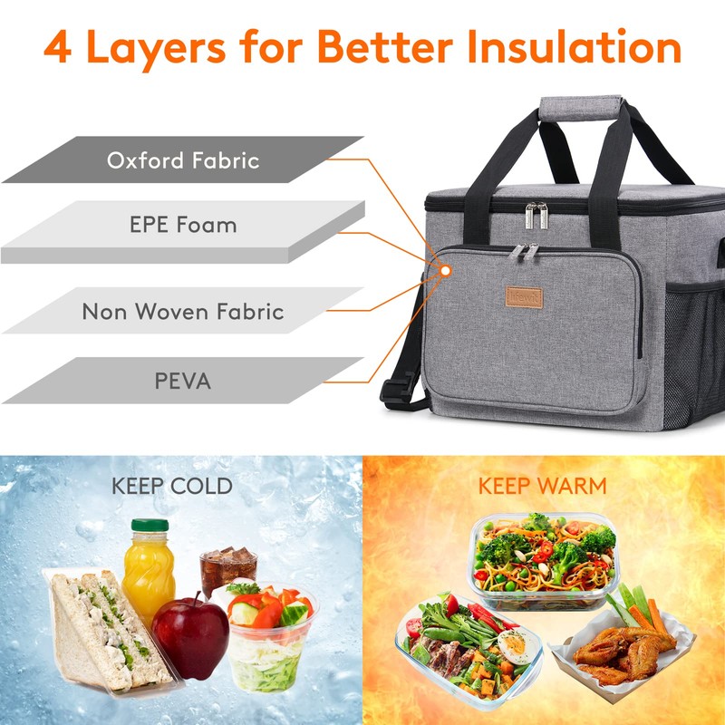 Lifewit 24L Insulated Lunch Bag, Shopping Bag, Cooler Bag for
