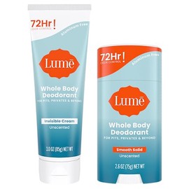 Lume Desodorante Todo Cuerpo Crema Invisible Sólido Perfume Control Olor Horas Libre Aluminio Bicarbonato Sodio Seguro Piel Paquete 3oz Sól
