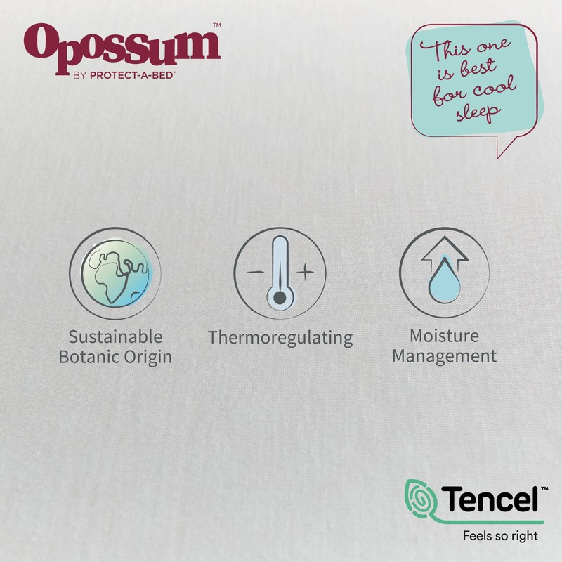 Opossum by Protect-A-Bed Tencel Jersey Waterproof Pillow Protector, Standard Size