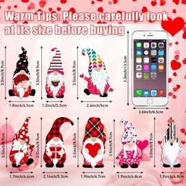 Blulu 40 Pieces Valentine's Day Wooden Gnome Ornaments Valentine Gnome Ornament Elf Scandinavian Gnome Wooden Decorations Wooden Hanging Gnome for Love Tree Valentine's Day Wedding Decoration