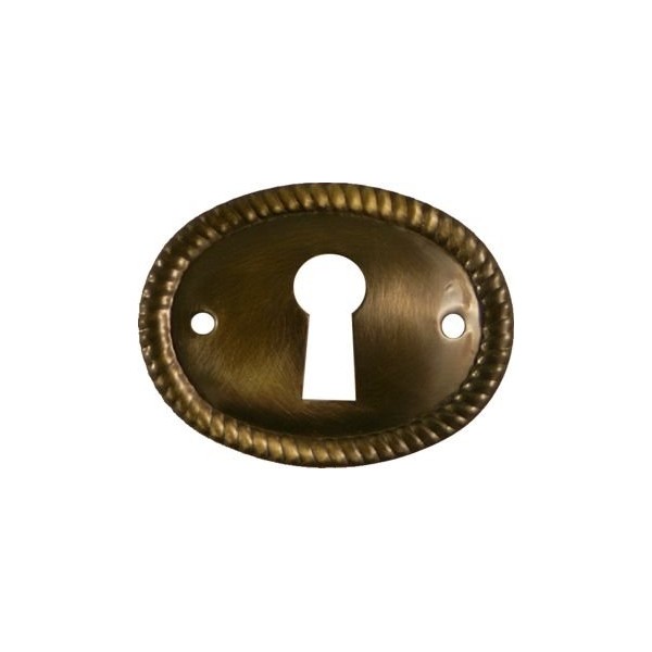 Oval Antique Brass Decorative Keyhole Cover | 1-1/8" H x