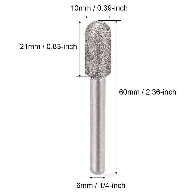 uxcell Diamond Burrs Bits Grinding Drill Carving Rotary Tool for