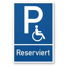 Komma Security Parking Disabled Parking Sign 20 x 30 cm Sign Disabled Parking Sign Reserved - Wheelchair User Parking Space Free