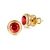 Dainty Simple Red Ruby Stud Earrings Sparkly Sterling Silver Gold