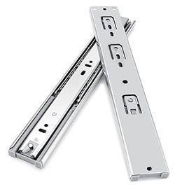 Gobrico Drawer Slides Furniture Hardware 12-inch 100 lb. Hydraulic Soft Close Full Extension Ball Bearing Runners 3Folds 2Pair