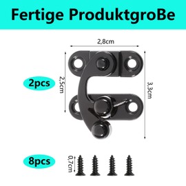 QZKJQDD Right Latch Hook (Left Door Lock Hook - Black)