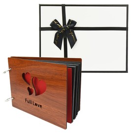 Wooden Photo Album Scrapbooking Gift Box Included Birthday Anniversary Gift (Full Love)