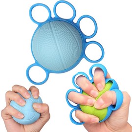 Finger Exercise Ball, Grip Ball Hand Therapy Squeeze Relief Stress Ball Strengthener, Hand Grip Strength Trainer for Exercise and Physical Therapy (Blue)