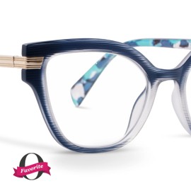 Peepers by PeeperSpecs Oprah's Favorite Women's Marquee Cateye Blue Light Blocking Reading Glasses - Navy/Marine Quartz +0.00