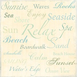 SandyLion 6 X At The Coast Collection - SandyLion Scrapbook Paper 12x12 Single Sided