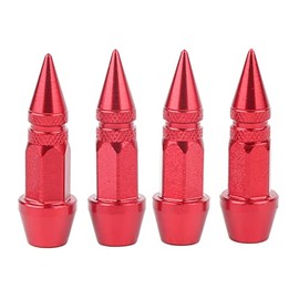4 Tapones Antipolvo de aleación de Aluminio para válvulas de neumáticos de Coche, camión y Bicicleta, Color Rojo