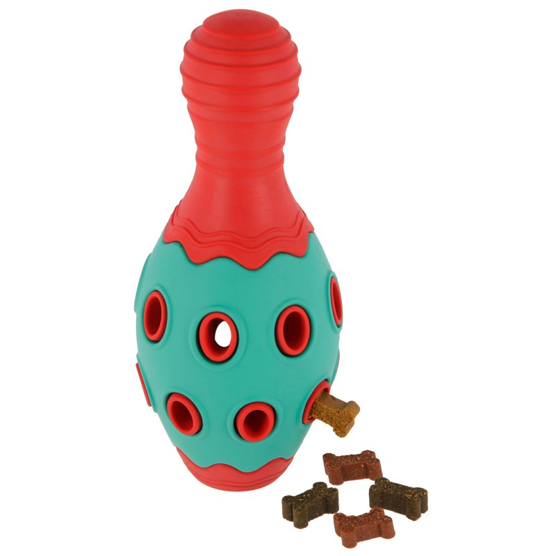 Kerbl Pet ToyFastic Cone, Fillable, Red/Turquoise, 15 x 6.5 cm