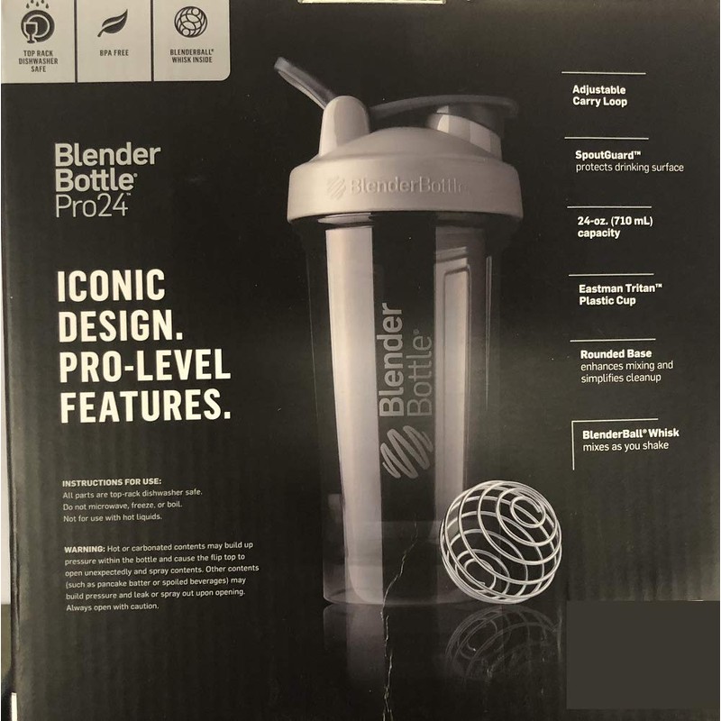 BlenderBottle Pro Series Shaker Bottle BlenderBall Rounded Base with SpoutGuard,