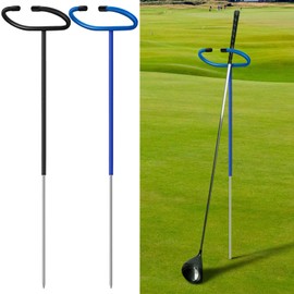 Silipull 2 Pcs C Shaped Golf Club Holder Keeps Your Clubs Clean, Dry and Visible Soft Rubber Covered Golf Club Stand, Protects Your Clubs and Bag, Easy to Carry Golf Club Putter Holder
