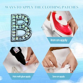 Cikonielf 26 pieces letter applique iron-on letters sew-on patches jeans clothing appliqué for jackets iron-on