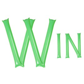 Hooshing 40PCS Green Bam Bam Thunder Sticks Cheerleading Plastic Clap Hands Outfit Inflatable Noisemakers for Cheering Basketball Football Party Sport Team Spirit