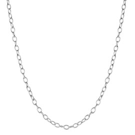 Designer Inspirations Boutique 18" Inch Sterling Silver 2.5 mm Thick Open Cable Chain Necklace for Women Men Unisex - for Pendants - Weight: 2.6 Grams. SKO45