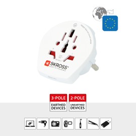 SKROSS Country Travel Adapter - World to Europe - white