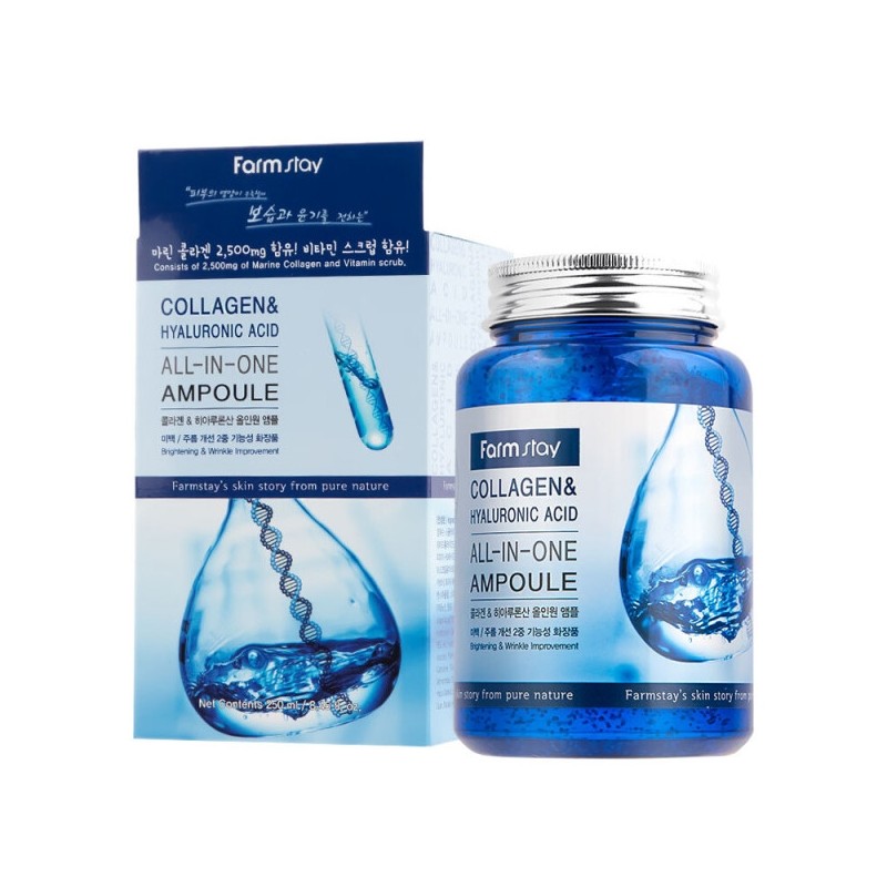 Farmstay Collagen & Hyaluronic Acid All-in-One Ampoule 250ml / 팜스테이