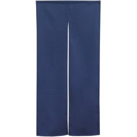 のれん工房, Flame Retardant Plain Curtain, Solid Color, All 14 Colors, Size for Partition, Half-Length Curtain, Flame Retardant Plain, Width 29.5 x Length 59.1 inches (75 x 150 cm) (Dark Blue 11707)