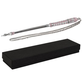 Zion Judaica Silver Plated Yad 8" Torah Pointer with Pink & White Enamel Embellishment Tora Pointing Hand with Chain in a Gift Box Torah Reading Assistant