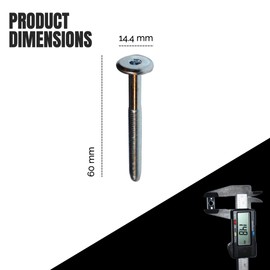 Silver Cot Bed Bolt Kit - 6mm M6 x 60mm - 10 Bolts, 10 Nuts, 1 Allen Key - Easy Furniture Repair & Assembly for Beds and Cots