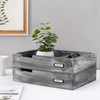 MyGift Ash Gray Wood Stackable Paper Tray Organizer for Desk,