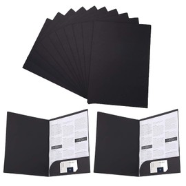 Presentation Folder A4 Made of 350 g/m² Kraft Paper Document Folder A4 Folder with Pockets A4 Paper Certificate Folder A4 Portfolio Folder for Office Conference Business, 310 x 220 mm (12, Black)