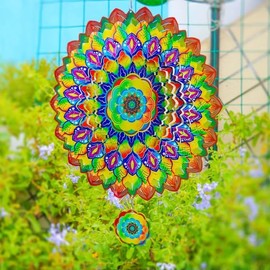 Wind Spinner 12-inch 3D Stainless Steel for Garden Decor, Park Spinner Dandelion - Worth Gift Holiday Decor GWS