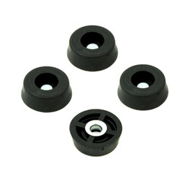 100 Small Soft Round Rubber Feet W/Screws - .250 H X .671 D - Non Slip - Removable Insert - Made in USA - Non Marking. Food Safe, ROHS & Prop 65 Free - Cutting Boards, Electronics, Crafts