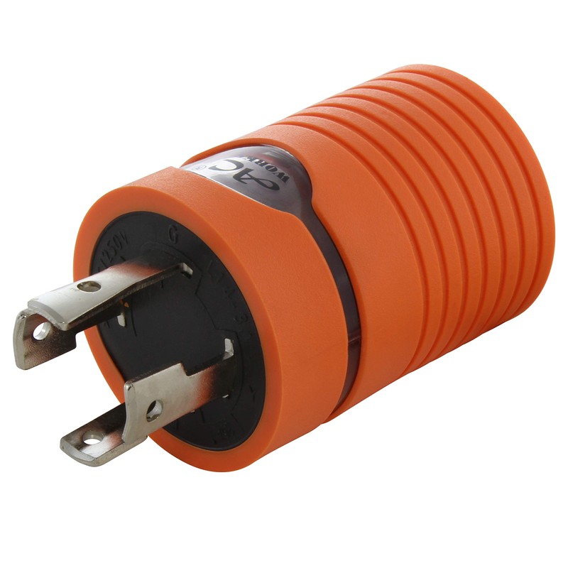 AC WORKS L14-30P 30Amp 4-Prong Locking Plug to NEMA 6-20R