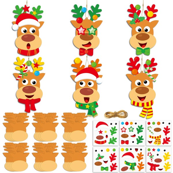 Lonfliness 36PCS Christmas Craft Kits for Kids DIY Reindeer Craft