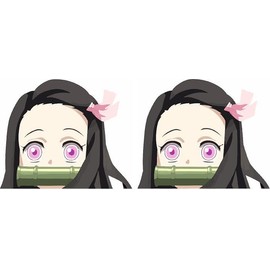 Anime Peeker Sticker for Car, Laptop & Co - Pack of 2, 12 cm - Weatherproof & UV Resistant (Nezuko2)