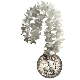Hawaiian Necklace "25" Silver Wedding Anniversary, Plastic