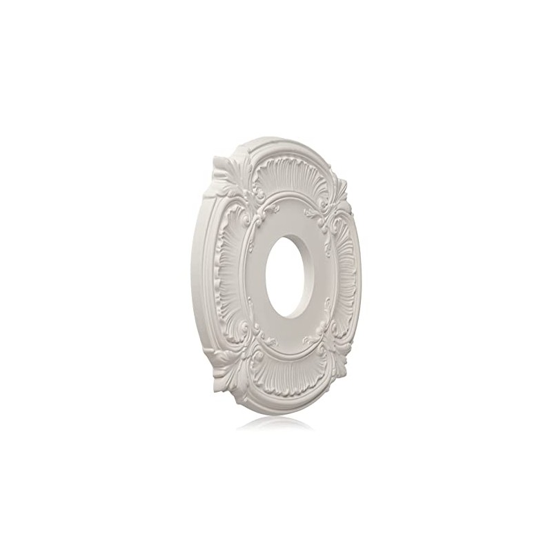 2 Pack White Home Lighting Ceiling Medallions Molded Plastic, 13"