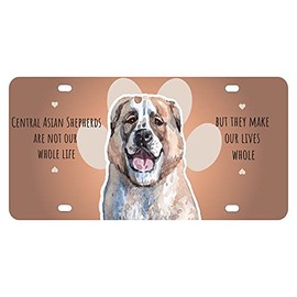 Central Asian Shepherd Watercolor Mini Metal License Plate 4.75 x 2.25 inch