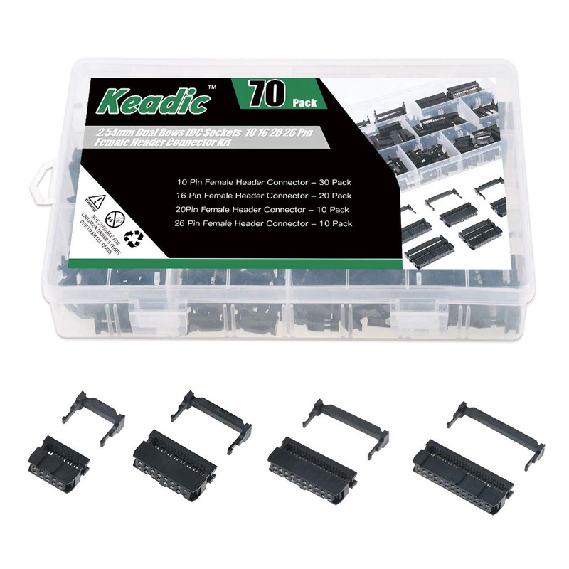 Keadic 70 Pieces FC-10 16 20 26 Pin Female Header