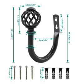 Ulifestar 2 Pack Curtain Holdbacks,U Shaped Wall Mounted Curtain Tieback Hooks Drapery ...