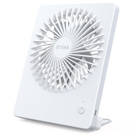 Zuvas Desk Fan Battery Operated Fan Rechargeable 180°Tilt Folding Personal Fan Ultra Quiet Small Portable 3 Speed Adjustable Strong Wind Fan For Office Bedroom Home Desktop Camping (White)