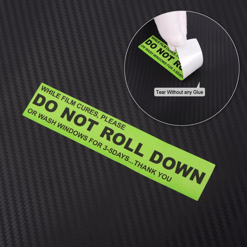 FOSHIO 100pcs/roll "DO NOT ROLL Down " Automotive Self-Adhesive Stickers