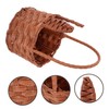 Levemolo Cute Rabbit Ears Easter Egg Basket Handheld Rattan Storage
