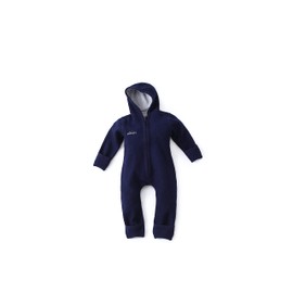 gipfelsport Wool Walk Baby Jumpsuit, Walk Overalls with Zip, Natural Merino Wool Fleece, Wool Romper Suit, Virgin Wool Playsuit for Toddlers, Babies, navy