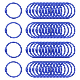 PATIKIL 48Pcs Loose Leaf Binder Rings, 1.2 Inch Metal Open Card Rings Heavy Duty Book Rings for Key Index Card Rings Paper Rings Office, Dark Blue