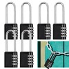 WeeGoo 6 Pack 4 Digit Code Long Shackle Combination Padlocks