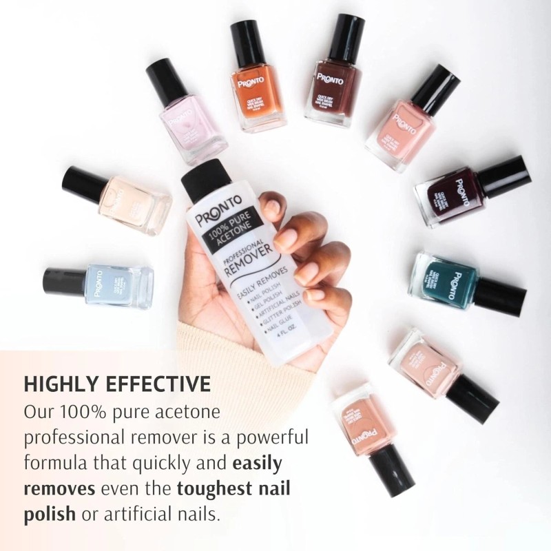 Pronto 100% Pure Acetone - Quick Professional Nail Polish Remover
