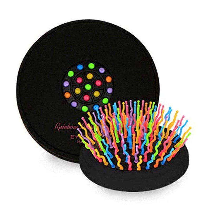 compact rainbow brush black