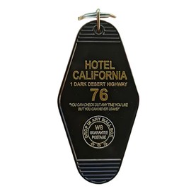 [ALOHAMONI] USA DESIGN Reproduction Vintage Motel Key Chain Key Chain American Miscellaneous Goods Hotel Antique Retro Cafe USA California West Coast Hawaii, Hotel California (Black)