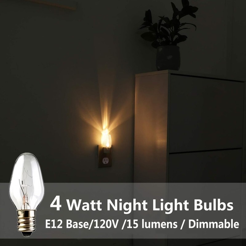 Snnalosses Night Light Bulbs 4 Watt - C7 Small Light
